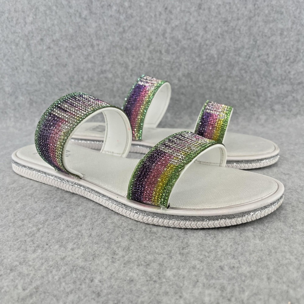 Juicy Couture Sandals Womens Size 10 Multicolor Rhinestone‎ Slide Strappy YOURS